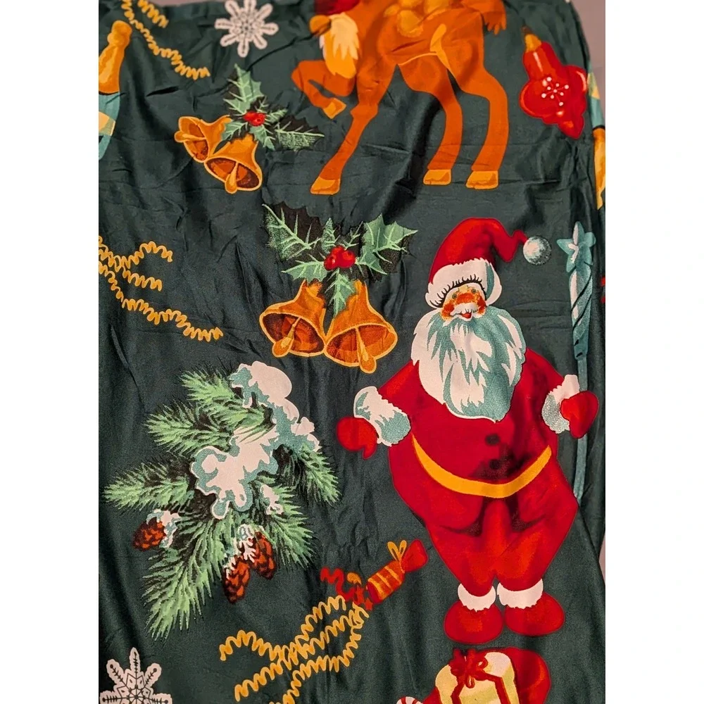 Promindflyplka Chair Covers‎ Christmas Reindeer Santa Snowflakes Set of 4 NEW